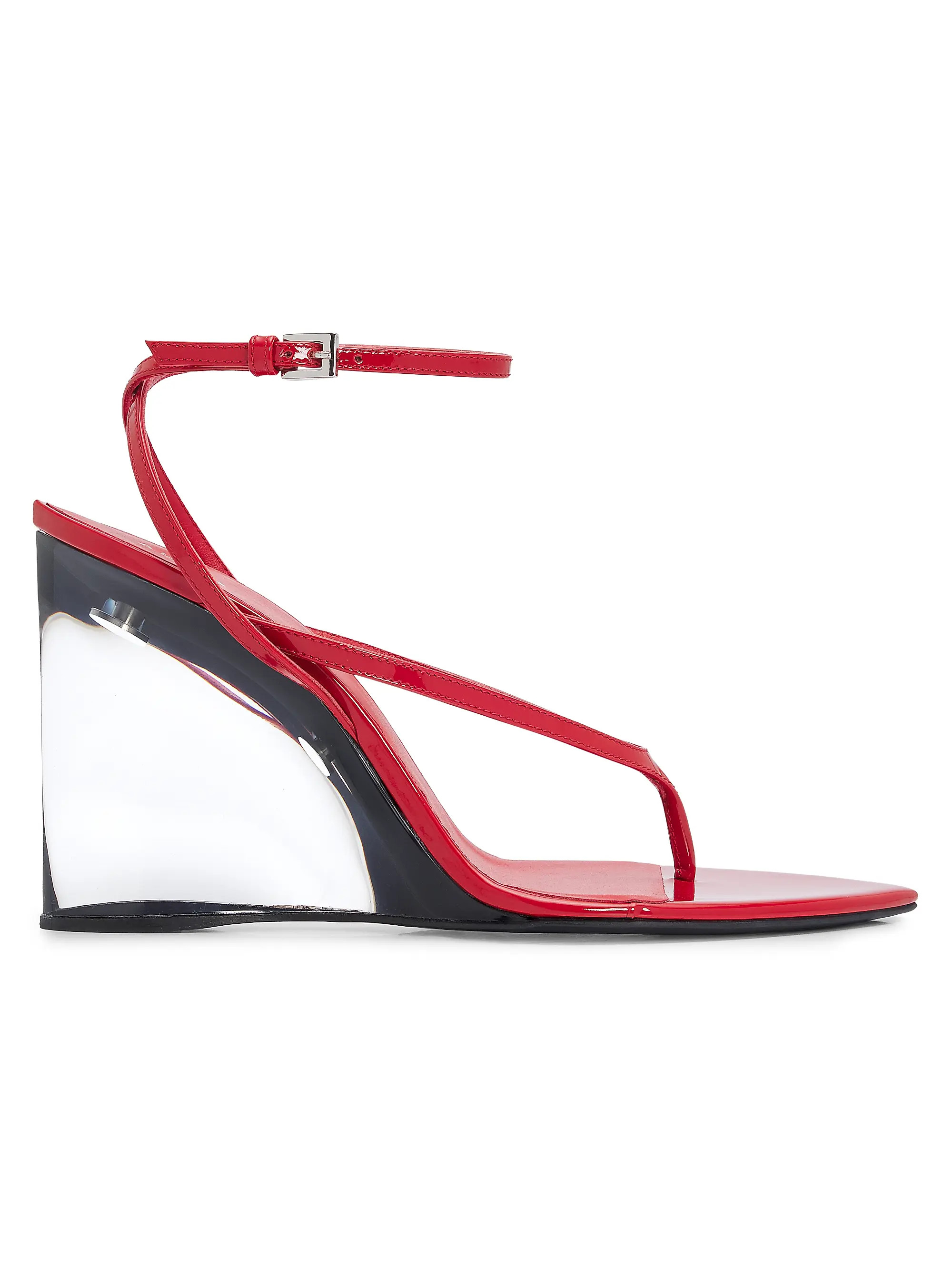 90MM Leather Wedge Sandals | Saks Fifth Avenue