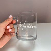 Personalized Name Clear Glass Mug 12Oz, Mothers Day Gifts, Gifts For Mom, Birthday Bridesmaid Gift, Coffee, Tea Cup | Etsy (US)