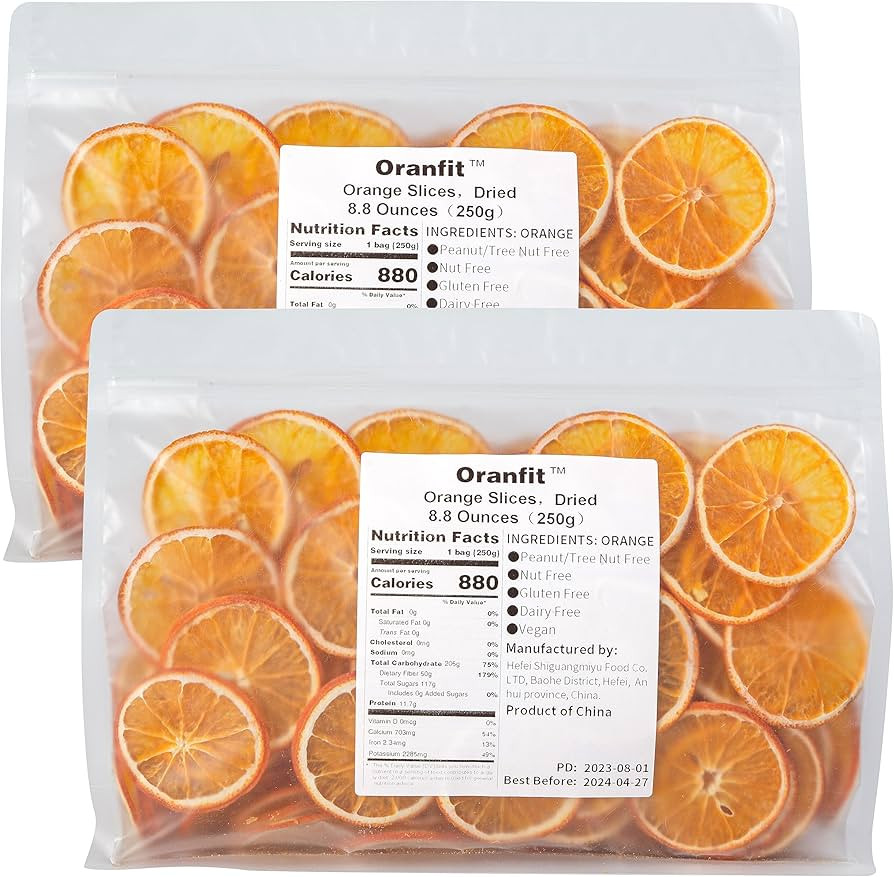 Oranfit Dried Orange Slices 17.6oz/500g(135 to 216 slices) | Amazon (US)