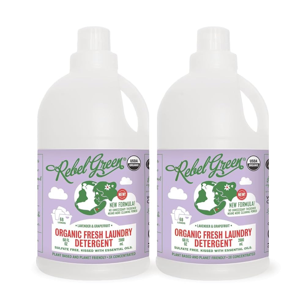 Rebel Green Organic Laundry Detergent - Natural Laundry Soap - Liquid Laundry Detergent with Disp... | Amazon (US)