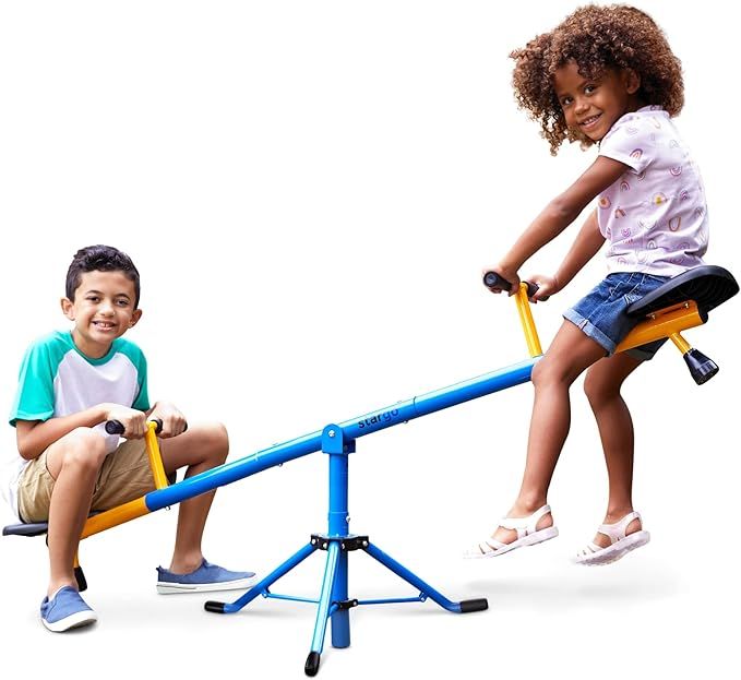 stargo 360 Swivel Spinning Seesaw for Kids, Teeter Totter with Adjustable Frame 46-70”, Indoor ... | Amazon (US)