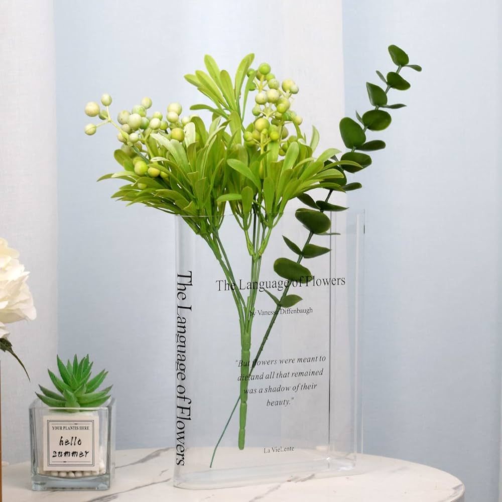 Book Vase for Flowers,Acrylic Book Vase, Clear Book Vase is A Modern Minimalist Decorative Orname... | Amazon (US)