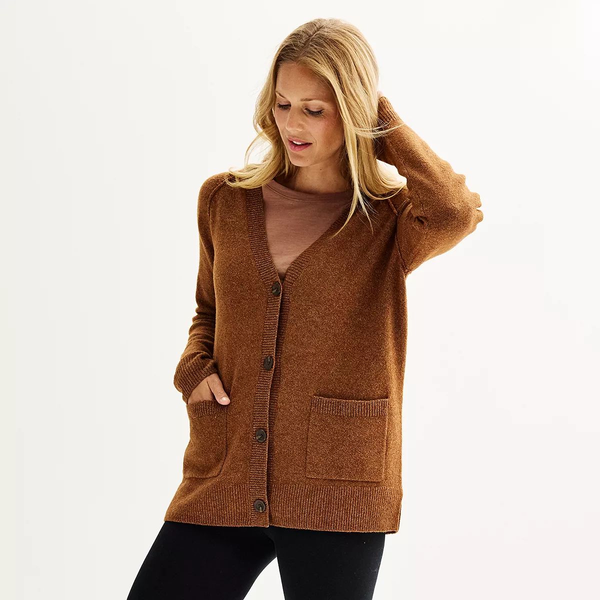 Women's Sonoma Goods For Life® Long Button-Front Cardigan | Kohl's