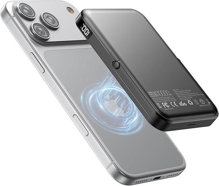 Portable Charger for Magsafe Battery Pack,10000mAh Power Bank with Foldable Stand,Travel Essentia... | Amazon (US)