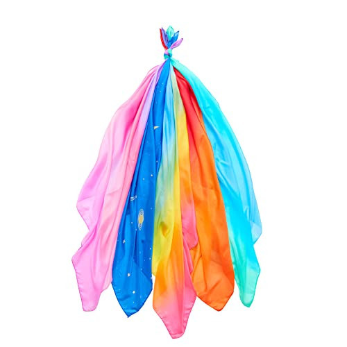 Sarah's Silks Set of 5 Enchanted Playsilks - 100% Silk Play Scarves for Kids and Toddlers | Bright Colored 35" Large Square Scarves Perfect for Dance, Imaginative and Pretend Play | Amazon (US)