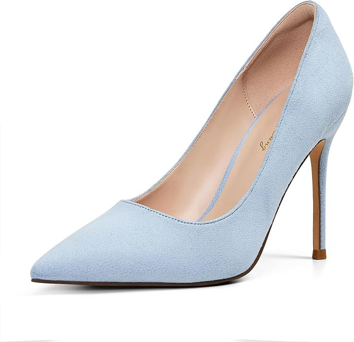 Elisabet Tang Women's High Heels Pumps Closed Pointed Toe Stiletto 4inch Heels Classic Office Spe... | Amazon (US)