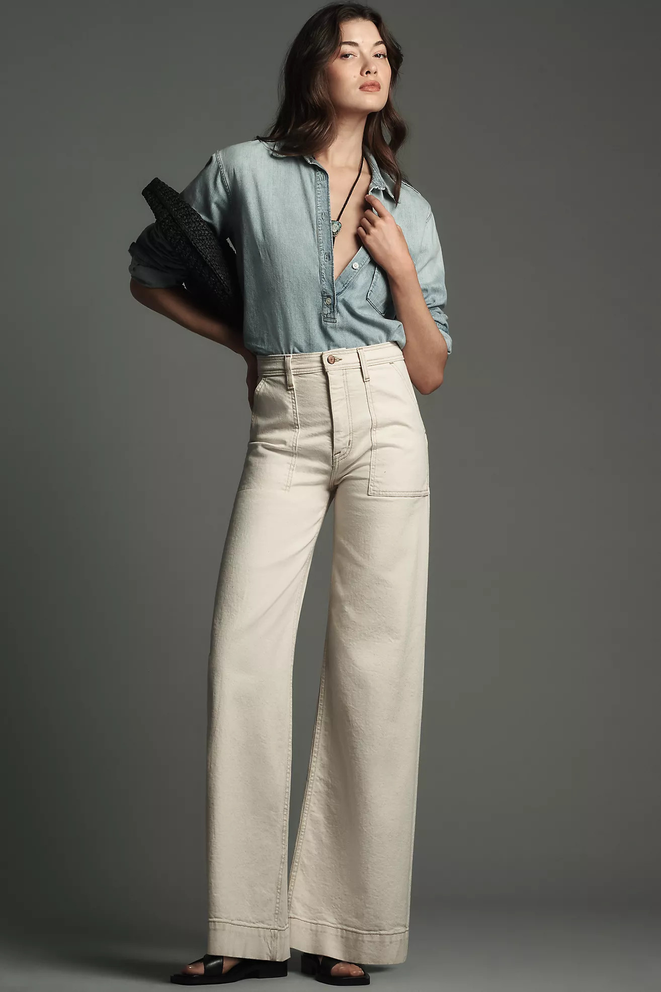 Pistola Penny Utility High-Rise Wide-Leg Jeans | Anthropologie (US)
