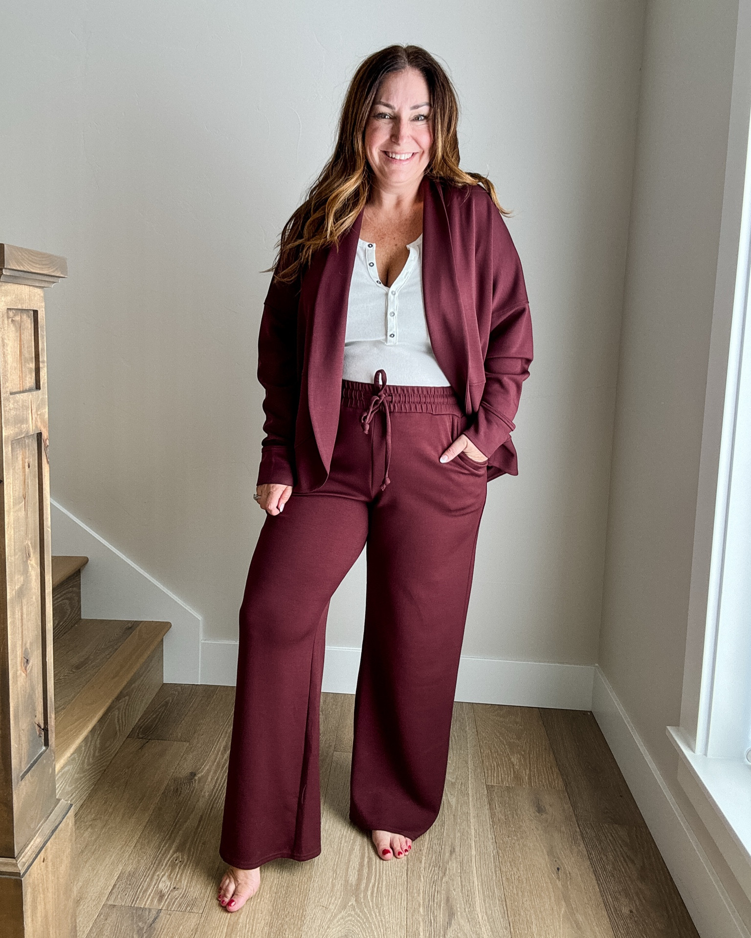 Loungewear from Maurice’s wearing large in all 

#LTKSaleAlert #LTKMidsize #LTKFindsUnder50