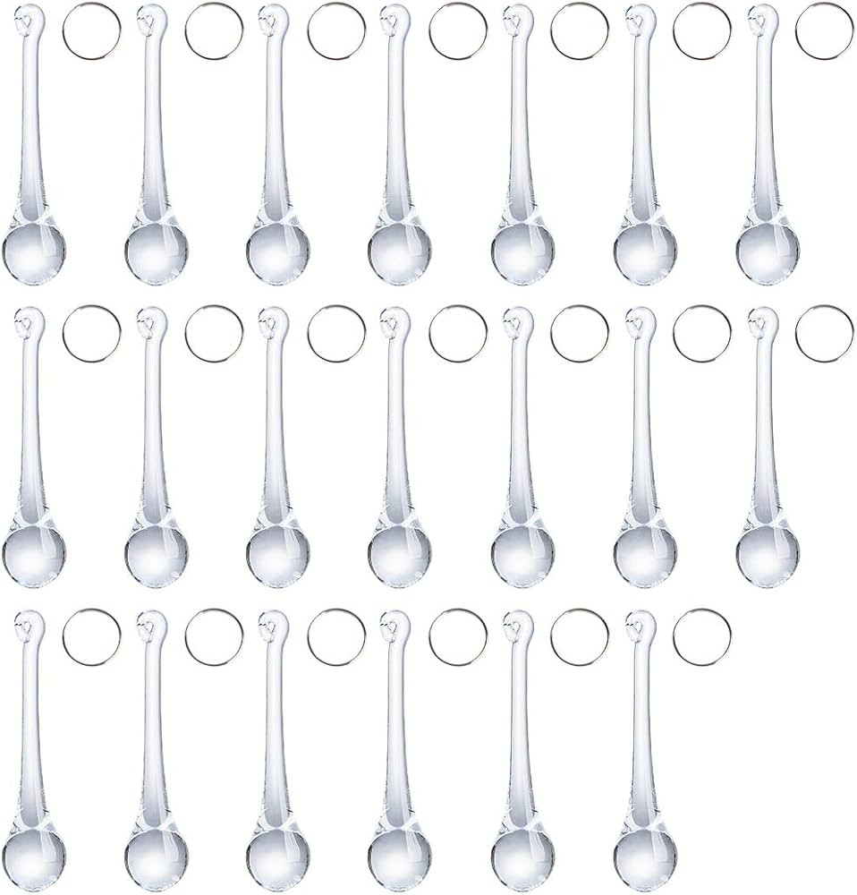 LONGWIN 20pcs Crystal Teardrop Chandelier Pendant Parts Wedding Party Christmas Tree Decorations ... | Amazon (US)