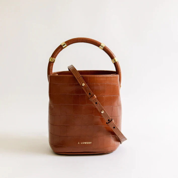 J. LOWERY MAX MINI Bucket Bag | Cognac Croc | J. LOWERY