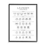 Amazon.com: Stupell Industries Laundry Cleaning Symbols Minimal, Design by Martina Pavlova Black ... | Amazon (US)