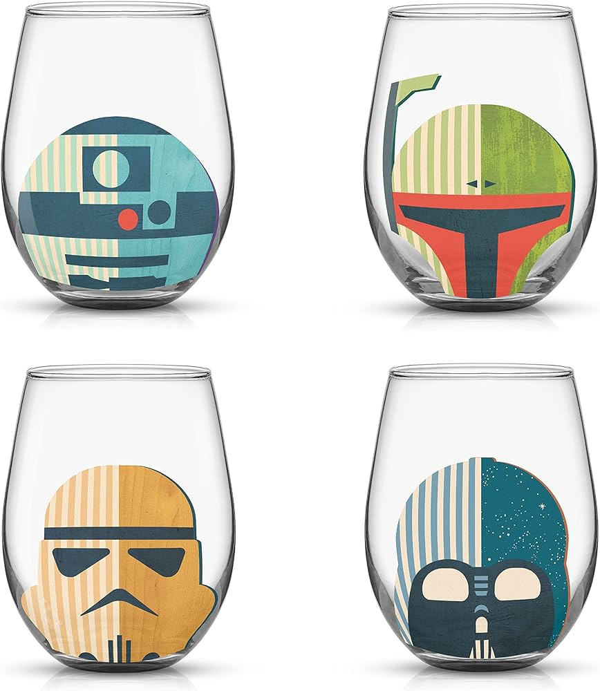 JoyJolt Star Wars™ Helmet Hues Tumblers Stemless Glasses. Set of 4 Large 19oz Glass Drinking Gl... | Amazon (US)