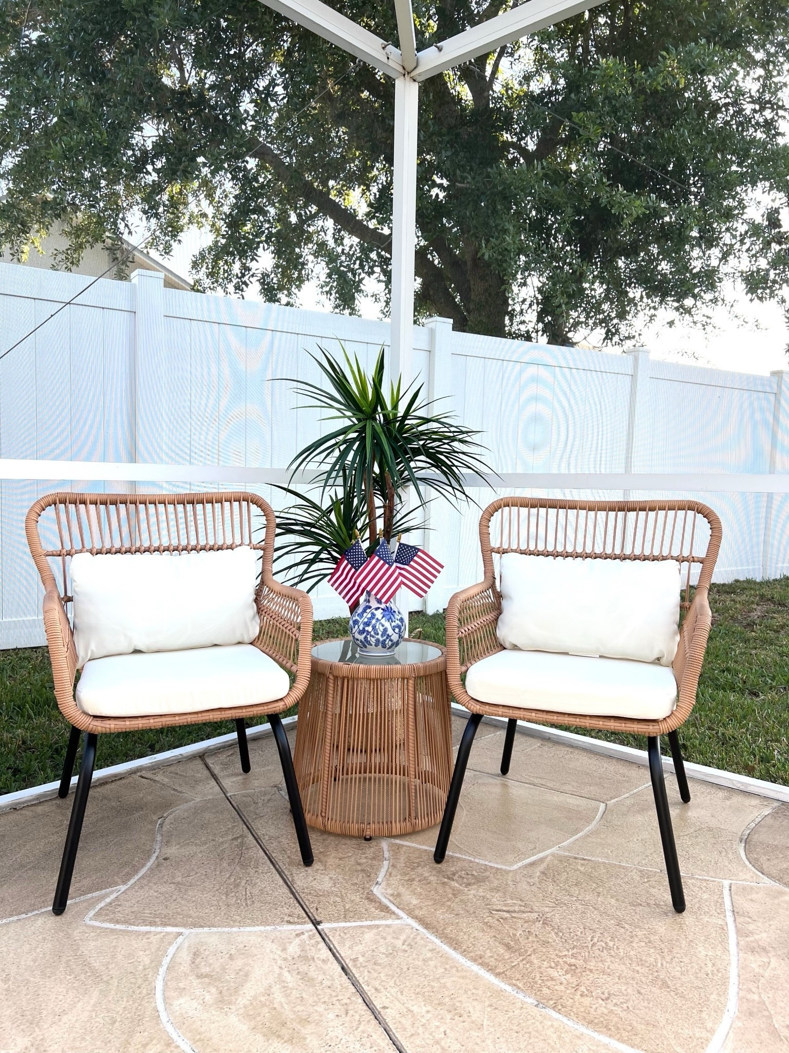 
🙌🏼WAYFAIR OUTDOOR PATIO FURNITURE: #ad Looking to refresh your space or add extra seating options to your patio this spring and summer? #wayfair #wayfairfurniture @Wayfair   


🙌🏼This outdoor wicker 3-piece bistro set includes 2 patio chairs and a matching table with a tempered glass top. All-weather patio conversation set made from rust and water-resistant pe rattan and powder-coated steel. Outdoor wicker patio furniture set with table & cushions offers you a quiet, cozy space outdoors. Outdoor rattan patio sectional furniture set for any garden, patio, front porch, backyard, pool, or deck. Color: Beige/Yellow

Features:
👉🏼Powder-coated steel frames and PE wicker are rustproof and weather-resistant for long-term use
👉🏼Each seat holds up to 330 lbs; table supports up to 90 lbs
👉🏼Anti-slip foot pads protect floors and add stability
👉🏼Thick sponge cushions offer comfort and support
👉🏼Zippered covers are easy to remove and clean
👉🏼Extended backrest provides full back support
👉🏼Round tempered glass table resists spills and is easy to clean

🙌🏼All three pieces come as a set under $250.

#wayfairhome #wayfairfinds #pooldeck #patio #patiofurniture

#LTKSeasonal #LTKOver40 #LTKSaleAlert #LTKMothersDay #LTKHome #LTKSwim 