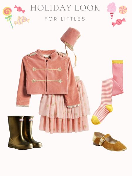 Holiday outfit. Cute Christmas dress for girls. Nutcracker inspired dress. Holiday dress. Pink and gold. Festive look for littles. Nordstrom dress and shoes. Boden tights. 

#holiday dress #holiday outfit Holiday party

#LTKGiftGuide #LTKkids #LTKHoliday
