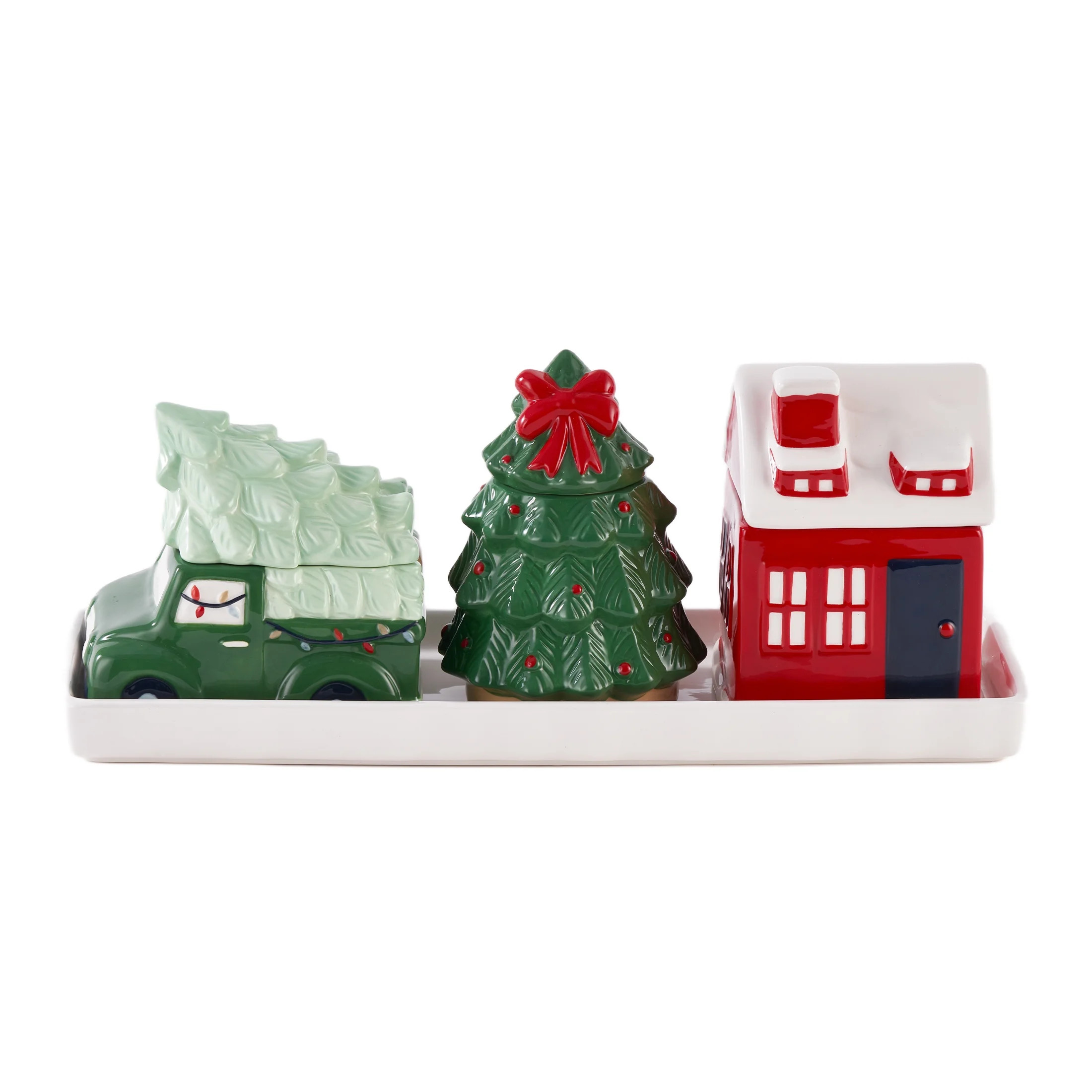 Holiday Time Ceramics Holiday Icons Treat Jars, Set of 3 | Walmart (US)