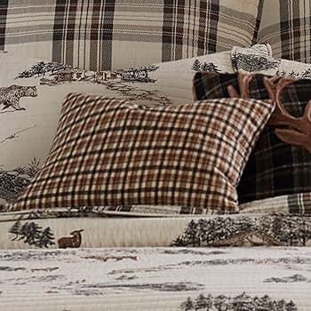 Levtex Home - Lodge Toile - Decorative Pillow (18x14in.) - Plaid - Brown, Cream and Taupe | Amazon (US)