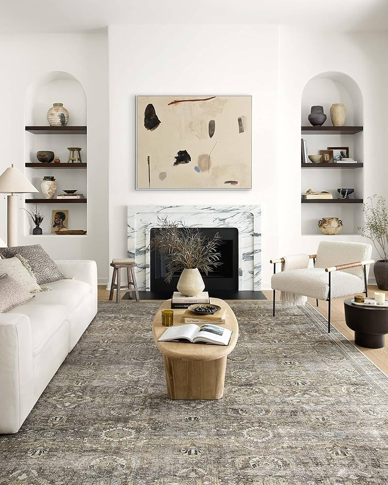 Loloi Layla Collection LAY-13 Antique/Moss 2'-6" x 12'-0" .13" Thick Runner Rug, Soft, Durable, V... | Amazon (US)