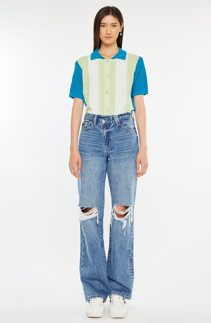 Debra Essentials High Rise 90's Criss Cross Straight Jeans | Nordstrom