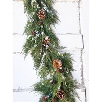 Winter Garland-Snowy Cedar-Holiday Garland-Christmas Greenery-Modern Christmas Décor-Christmas Doorway Table Runner | Etsy (US)