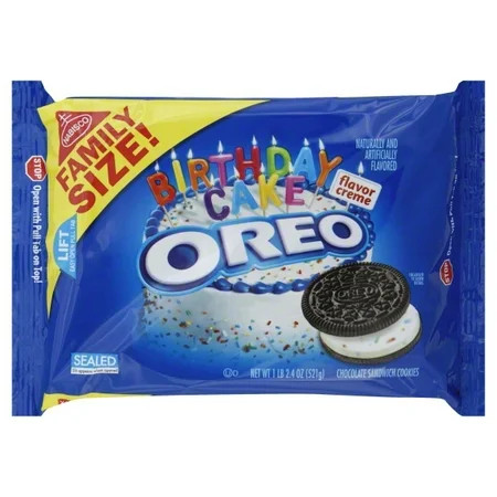 Nabisco Oreo Birthday Cake Chocolate Sandwich Cookies Family Size, 18.4 Oz. | Walmart (US)