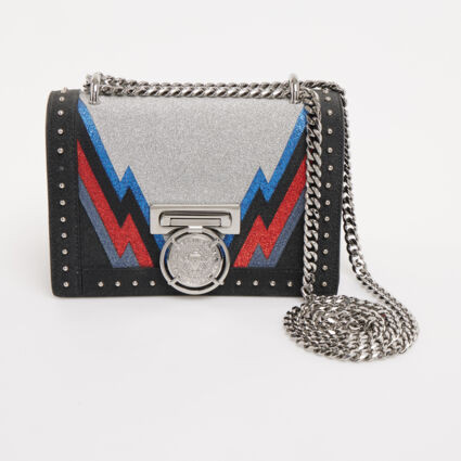 Black & Silver Lightning Bolt Crossbody Bag | TK Maxx