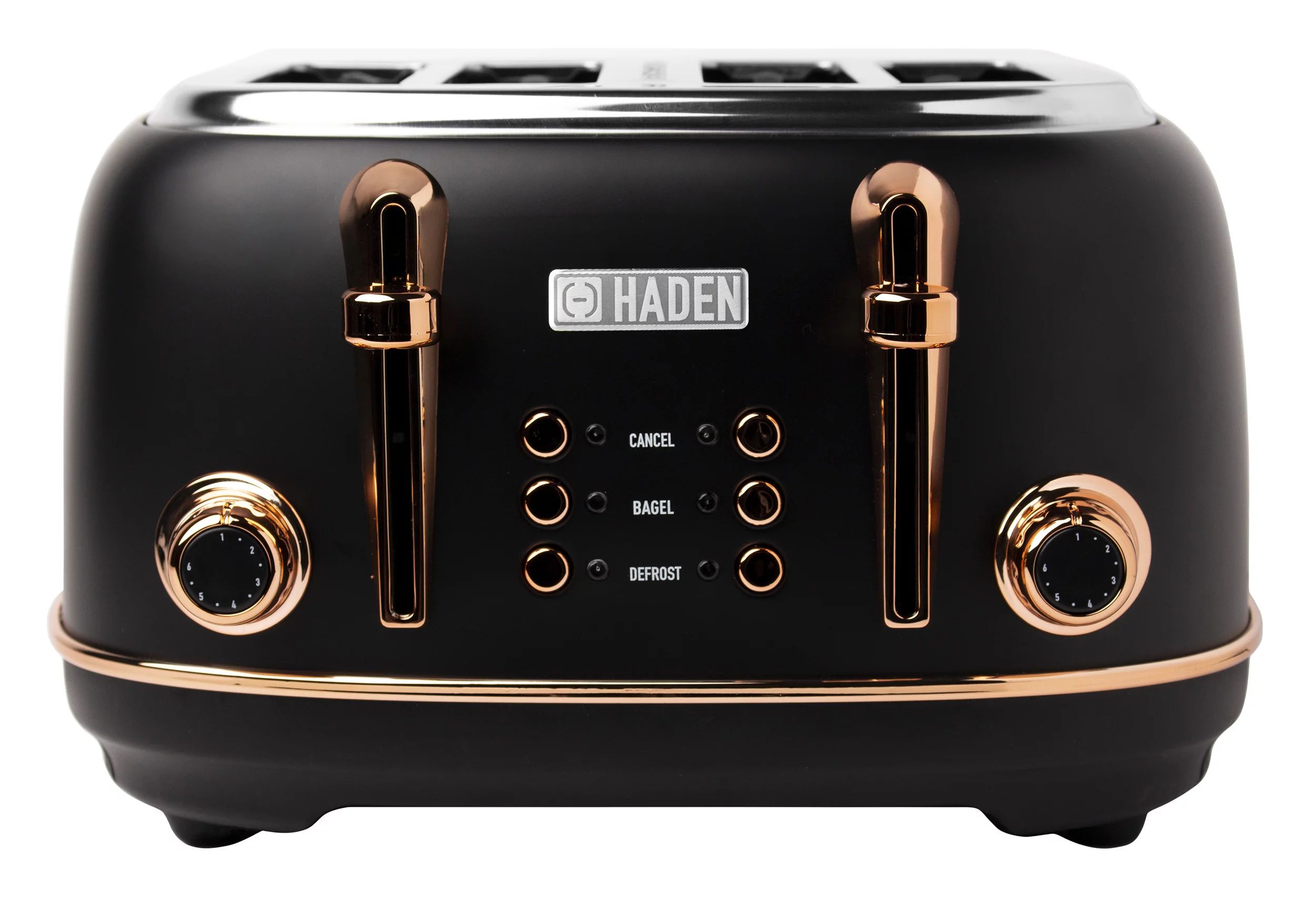 Haden Heritage 4-Slice Stainless Steel Toaster, Black and Copper | Walmart (US)