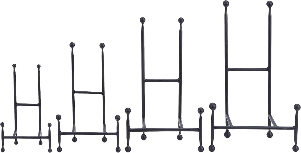 Deco 79 Metal Solid Easel with Ball Details, Set of 4 14", 12", 10", 8"H, Black | Amazon (US)