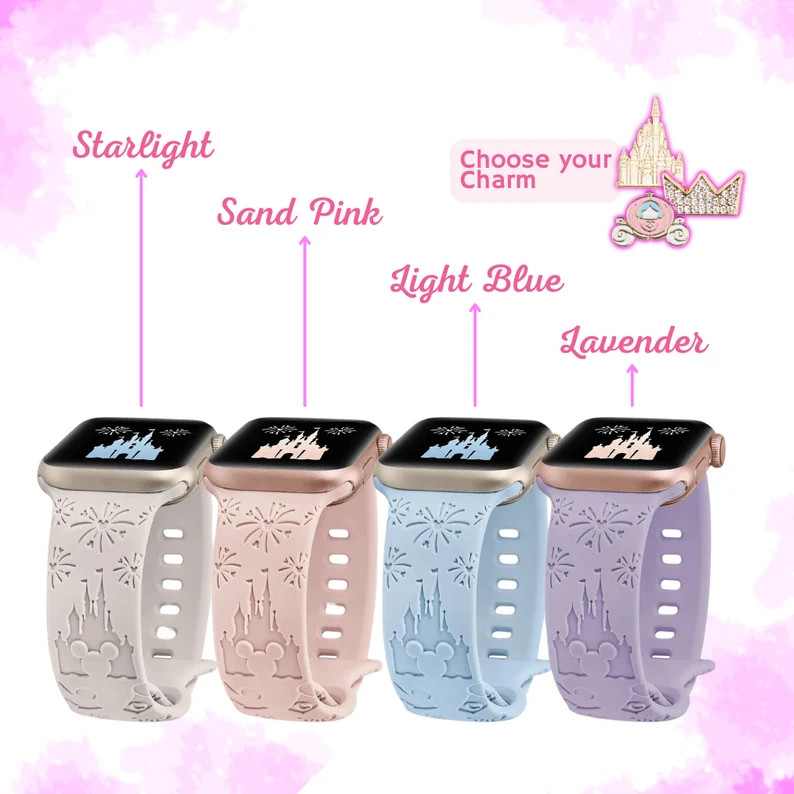 Disney Castle Theme Apple Watch Band All Sizes Apple Watch Woman Silicone - Etsy | Etsy (US)