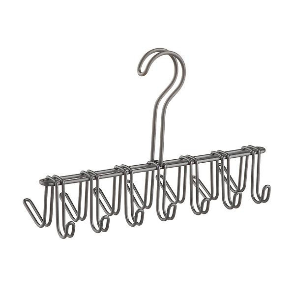 iDesign Classico Graphite Horizontal Tie & Belt Rack | The Container Store