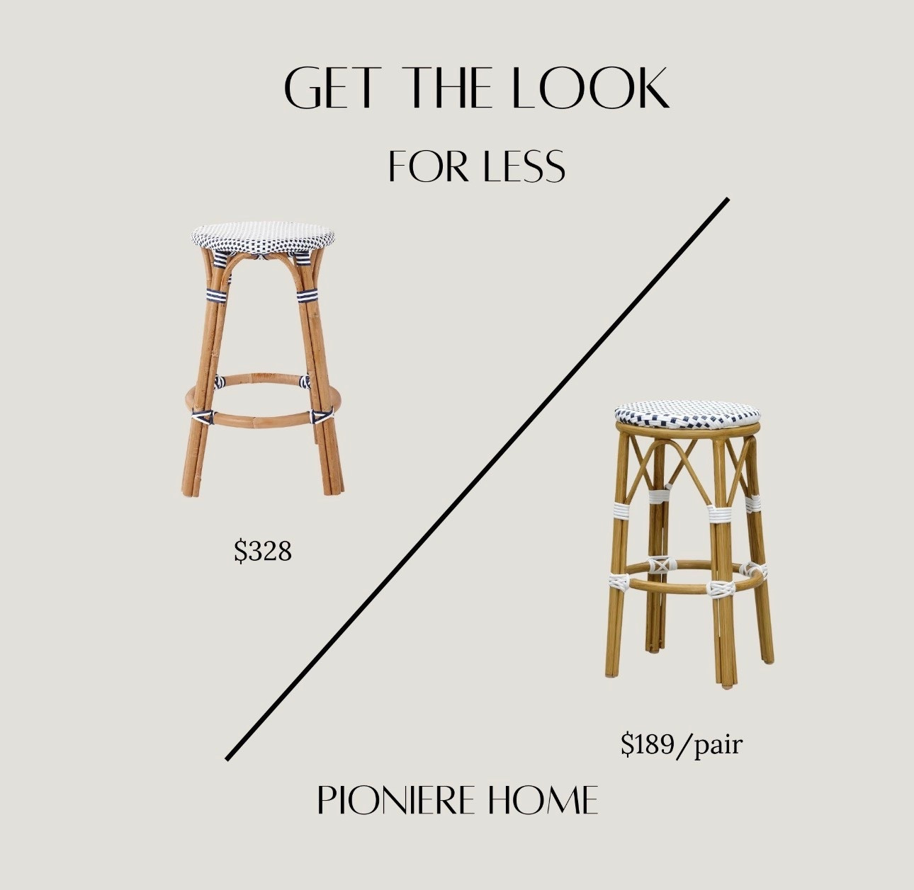 Get the look for less rattan bar stool. French bistro style, Serena and Lily dupe, backless counter stool  #furnituredupe



#LTKHome #LTKSeasonal