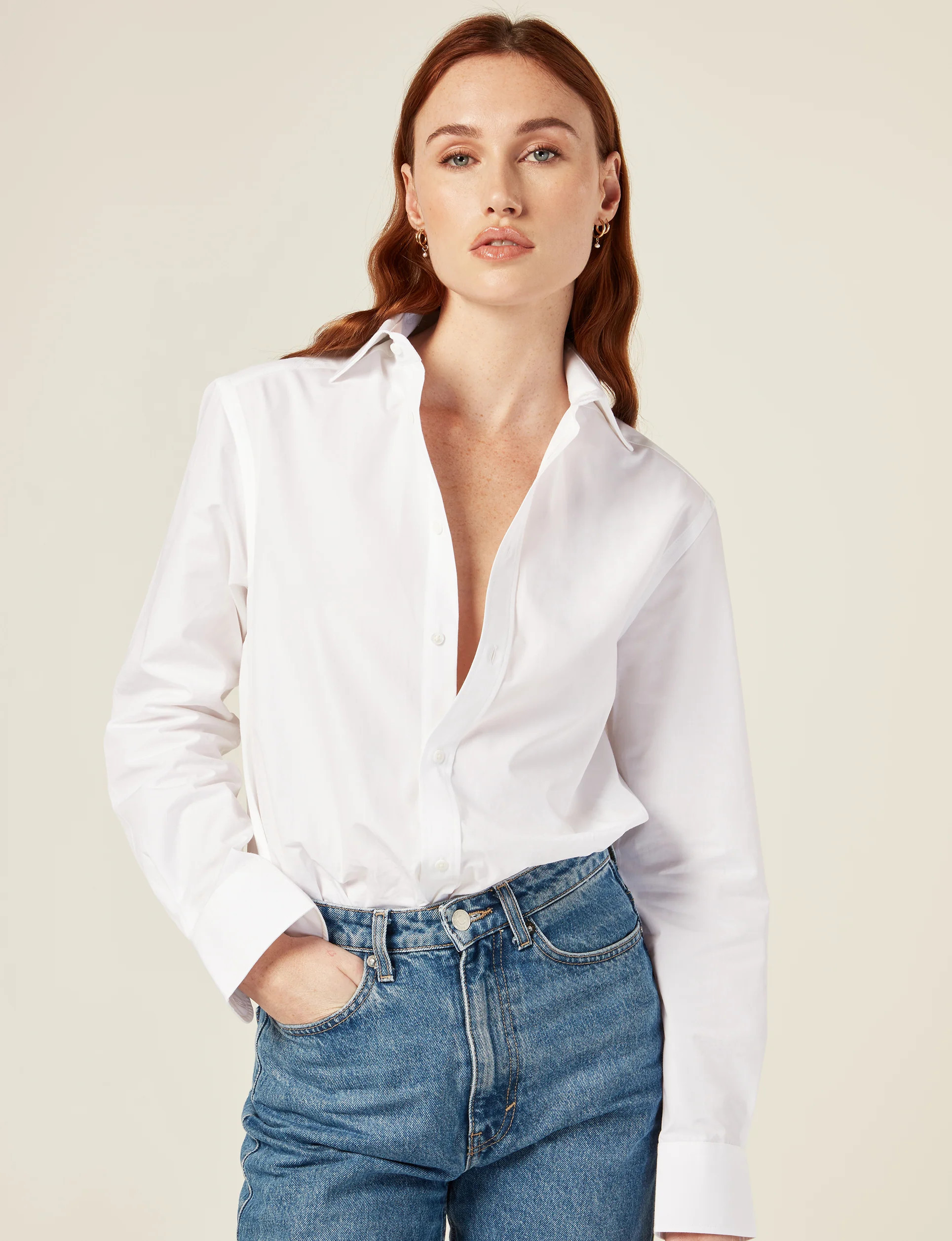 The Boyfriend: Poplin, White | With Nothing Underneath