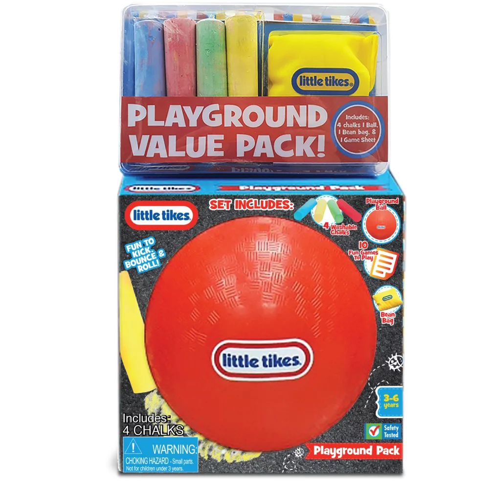 Little Tikes Playground Value Pack, Preschool Toys, Jumbo Chalk, Bean Bag, Round Kickball | Walmart (US)