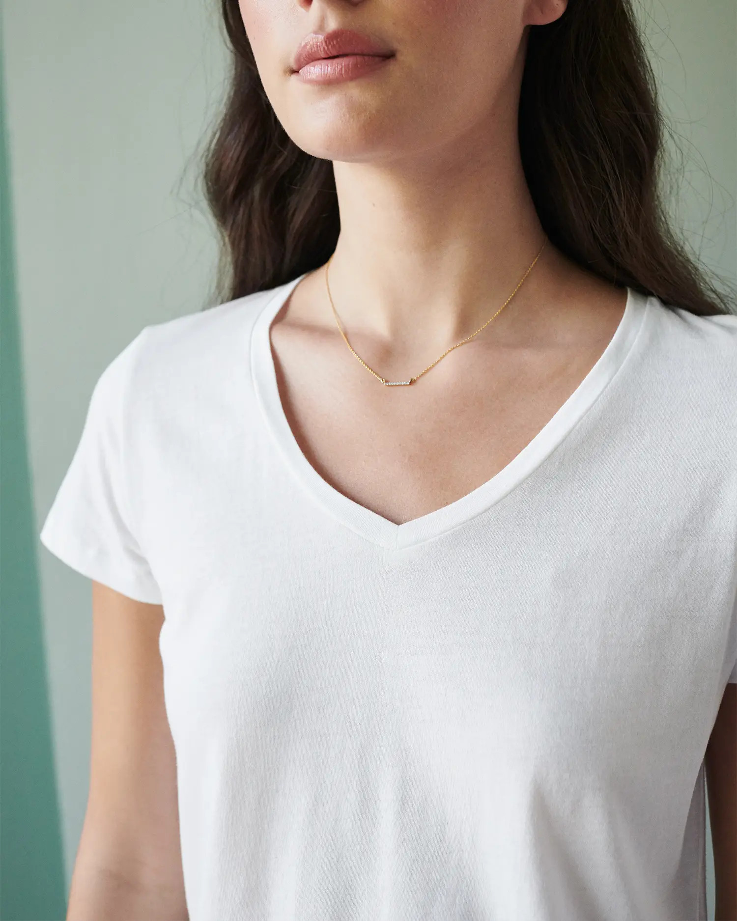 Cotton Modal V-Neck Tee in White | Quince