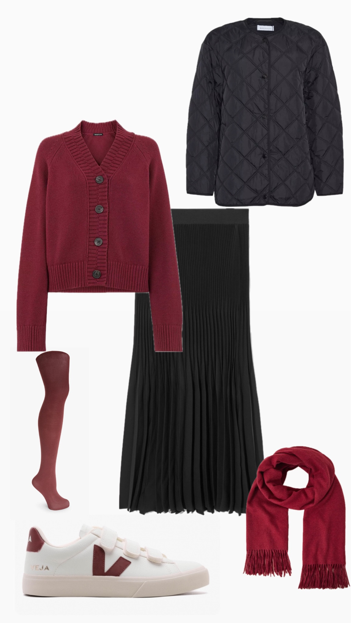 Burgundy trainers 
Pleated skirt 

#LTKover40 #LTKstyletip #LTKfindsunder100