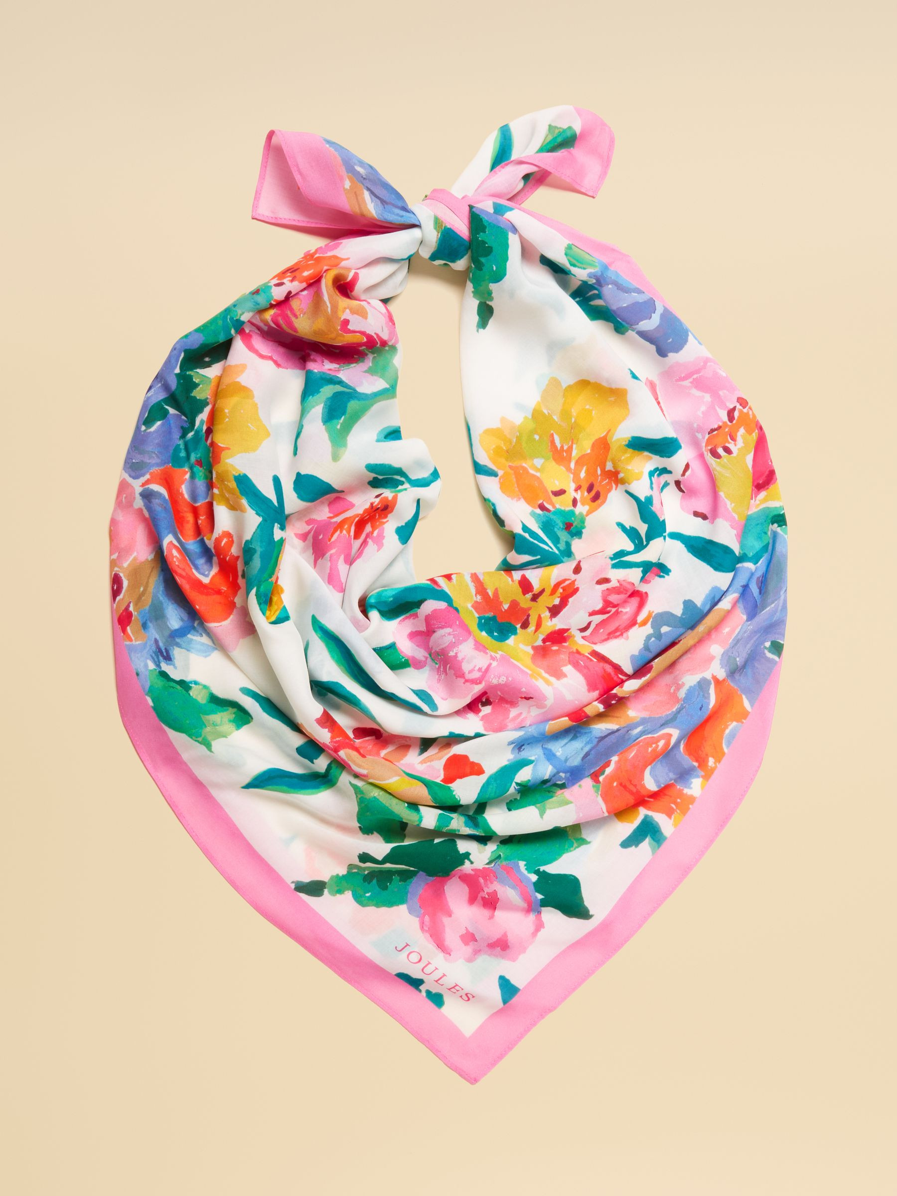 Middleton White Artist Floral Lightweight Scarf | Joules | Joules