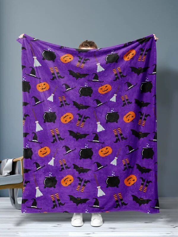 Halloween Pumpkin & Broom Pattern Blanket
   SKU: sh2208101922250474     US$35.00           AddTh... | SHEIN