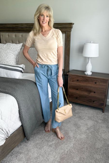 I absolutely adore a good sweater for spring and summer.   It elevates an outfit more than a tee and looks chic.   This gorgeous sweater is under $30 and available in multiple colors.  

Wearing a size small in sweater, size 29 in jeans (I sized up one) and shoes run true to size.  They are currently under $35  

Tagged additional handbags for more affordable options.  

#LTKSeasonal #LTKFindsUnder50 #LTKStyleTip
