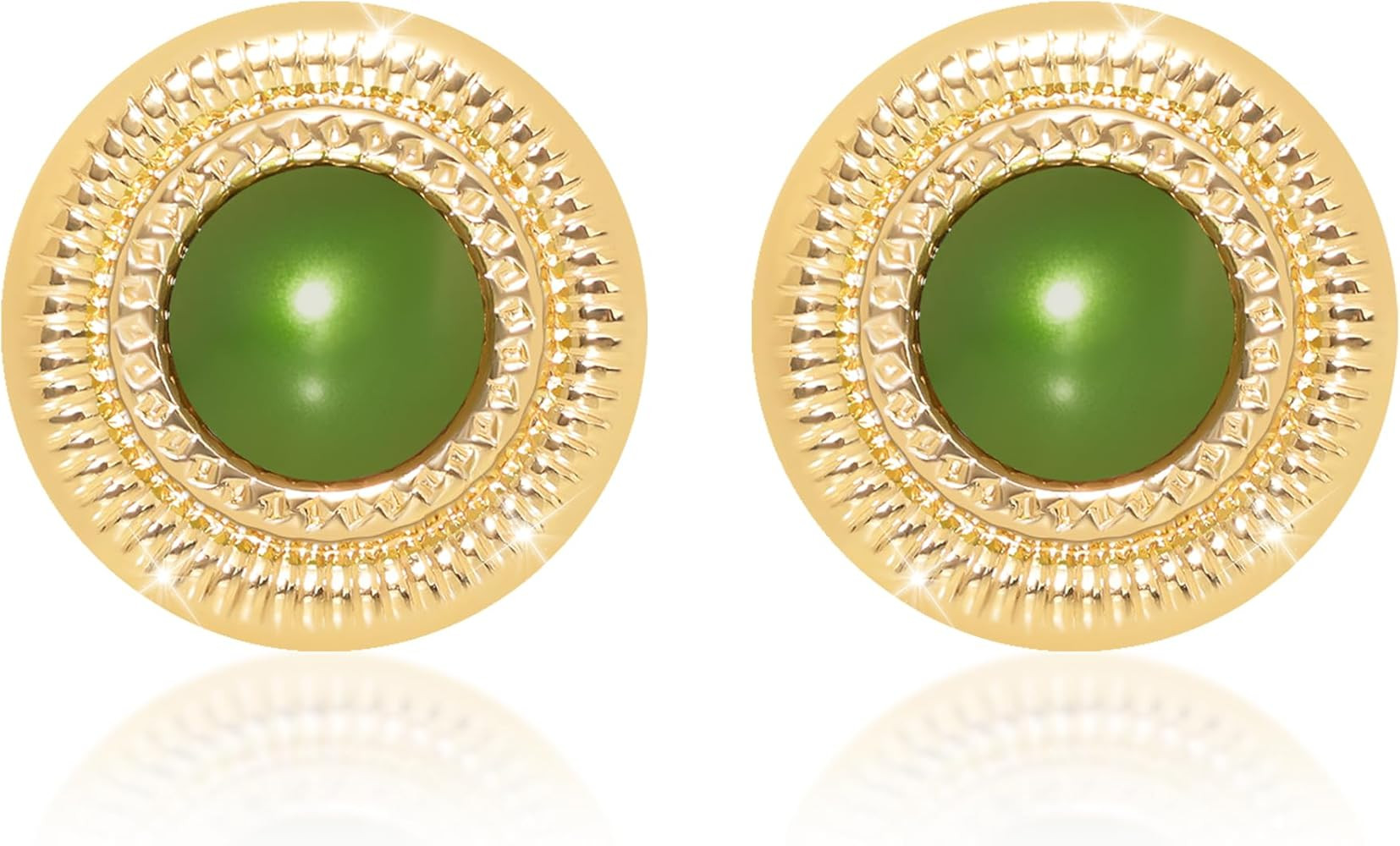 Faux Pearl Gold Plated Stud Earrings for Women, Hypoallergenic Stainless Steel Ear Pin, Available... | Amazon (US)