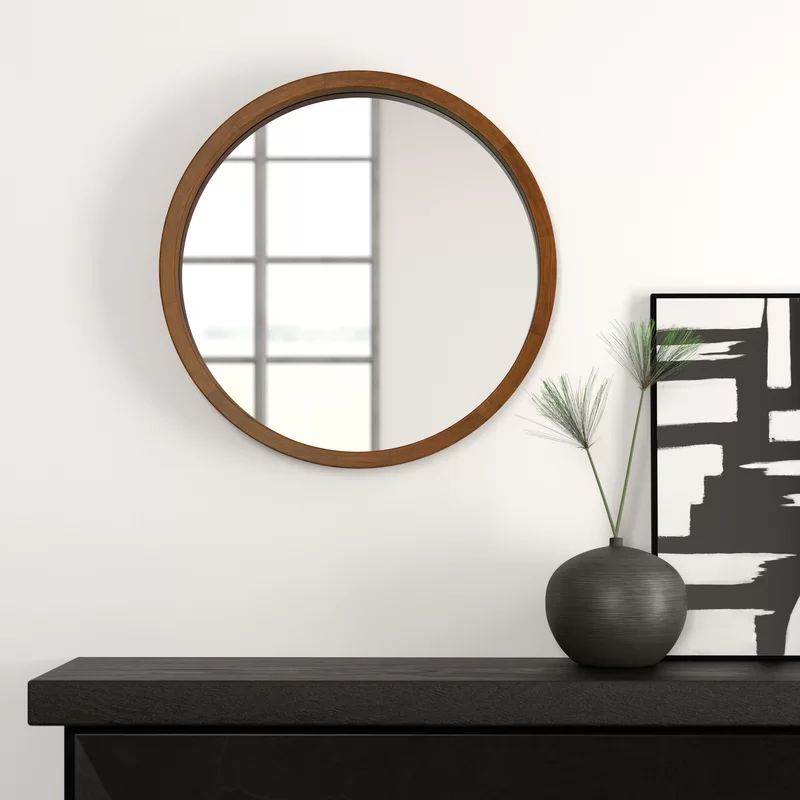 Loftis Round Solid Wood Wall Mirror | Wayfair North America
