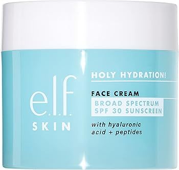 e.l.f. Holy Hydration! Face Cream, Broad Spectrum SPF 30 Sunscreen, Moisturizes & Softens Skin, Q... | Amazon (US)