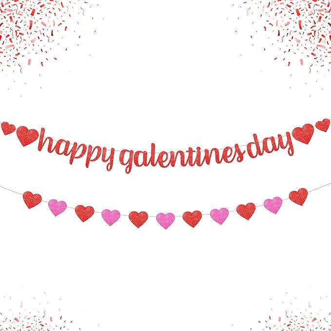 KatchOn, Glitter Red Happy Galentines Day Banner - 10 Feet, No DIY | Happy Galentines Day Decorat... | Amazon (US)
