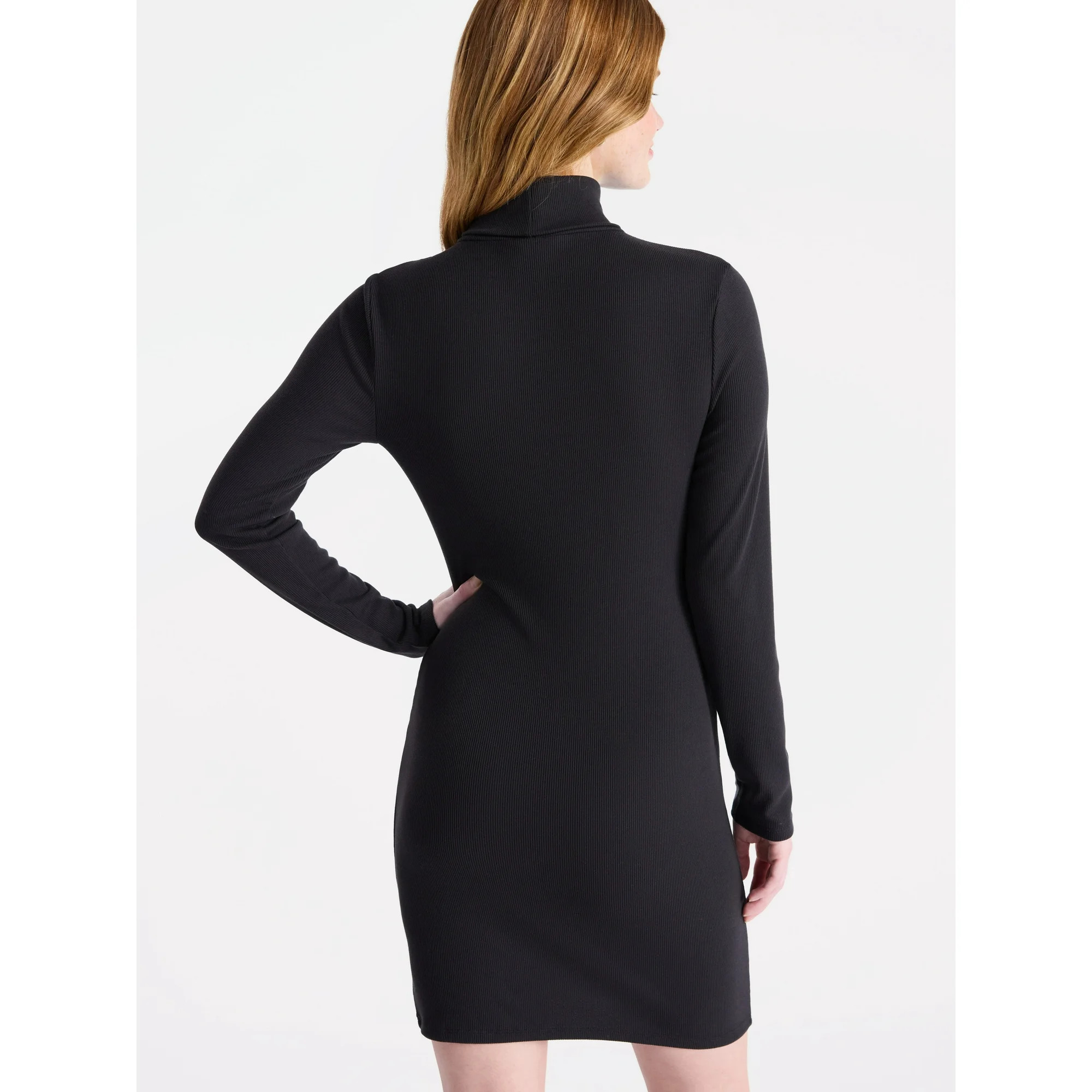 No Boundaries Turtleneck Mini Dress, Women’s | Walmart (US)