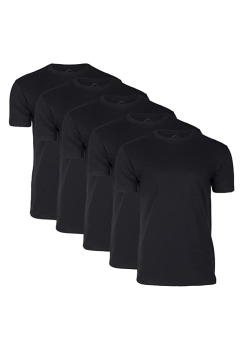 True Classic Tees Premium Fitted Men's T-Shirts - 5 Pack Crew Neck Black | Amazon (US)