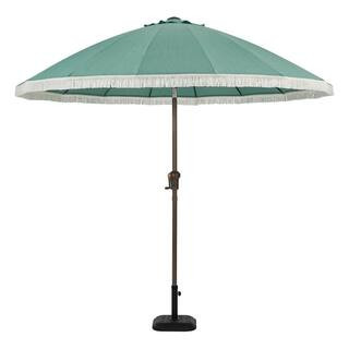 9 ft. Aluminum Round Market Outdoor Patio Umbrella in Aloe | The Home Depot
