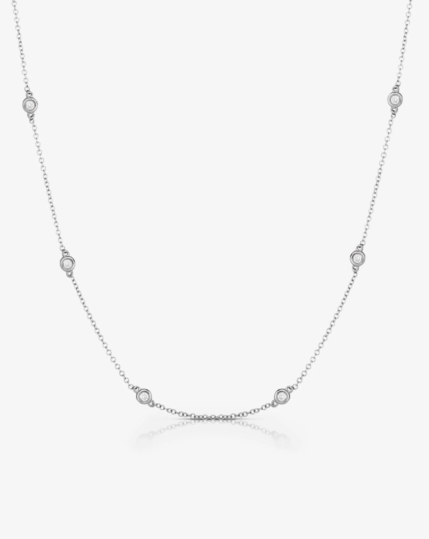 Diamond Bezel Station Necklace | Ring Concierge