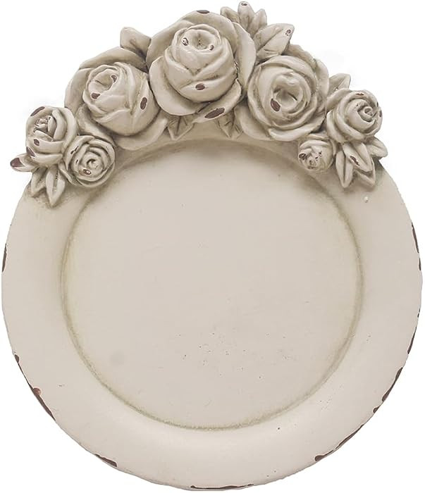 Vintage Tray Antique Trinket Dish, Round Small, Rings Earrings Holder with Sophisticated 3D Flora... | Amazon (US)