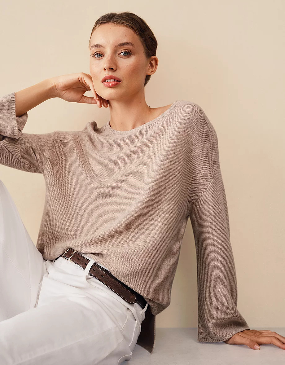 Textured Stitch Jumper with Cashmere | Days At The Lake | The  Whit... | The White Company UK & ROW