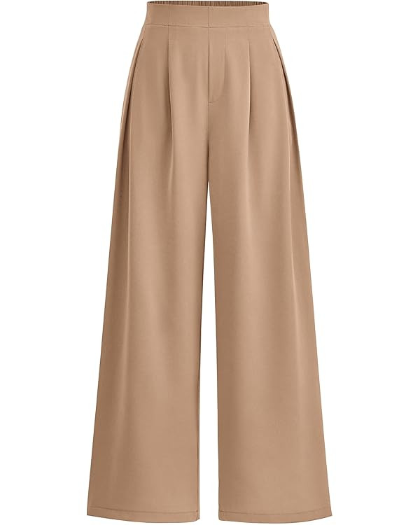 KIRUNDO Womens Summer Wide Leg Dress Pants High Waisted Palazzo Business Casual Work Office Flowy... | Amazon (US)