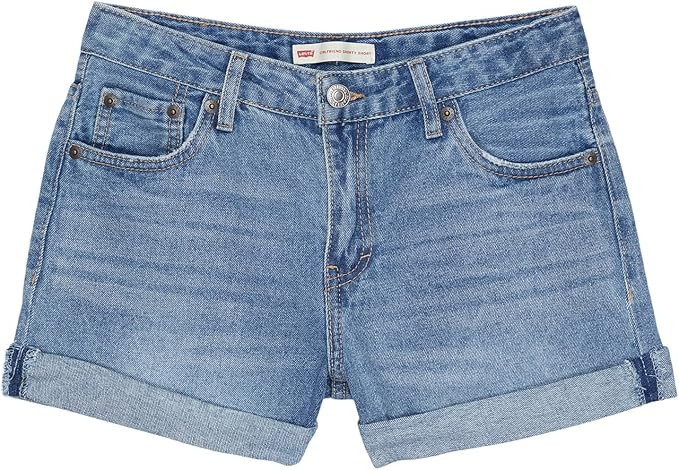 Levi's Girls' Girlfriend Fit Denim Shorty Shorts | Amazon (US)