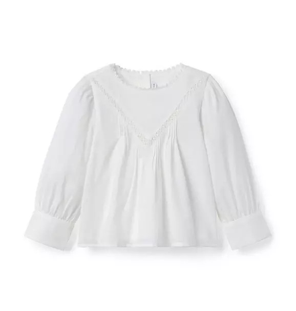 Lace Trim Pintuck Top | Janie and Jack